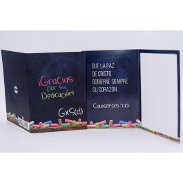 Tarjeta Gracias por su dedicación (Colosenses 3:15)