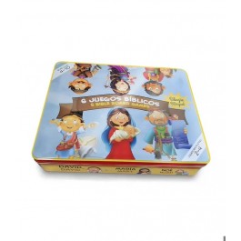 6 juegos bíblicos. Caja metálica (bilingüe)