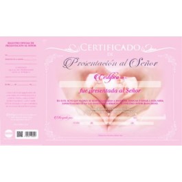 Certificado de presentación - Niña (pack de 20)
