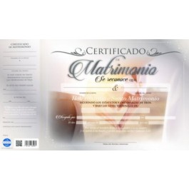 Certificado de matrimonio (pack de 20)