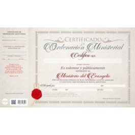 Certificado de ordenación ministerial (pack de 20)