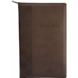 Biblia manual. Letra grande. 2 tonos. Café oscuro. Cremallera. Índice - RVR60
