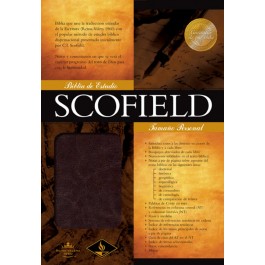 RVR 1960 Biblia de Estudio Scofield Tamano Personal, chocolate oscuro símil piel