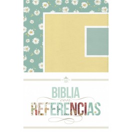 RVR 1960 Biblia con Referencias, margaritas, turquesa/amarillo símil piel