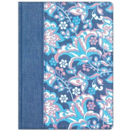 RVR 1960 Biblia de apuntes, edición ilustrada, tela en rosado y azul