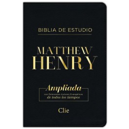 Biblia de estudio Matthew Henry. Piel especial. Negro-Dorado - RVR77. Ind.