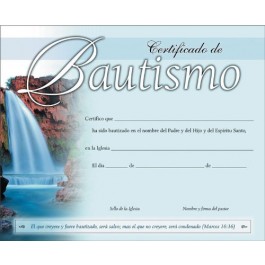 Certificado - Bautismo (pack de 20)