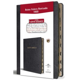 Biblia súper grande. Letra súper gigante. Imitación piel. Negro. Índice - RVR60