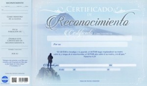 Certificado de reconocimiento (pack de 20)