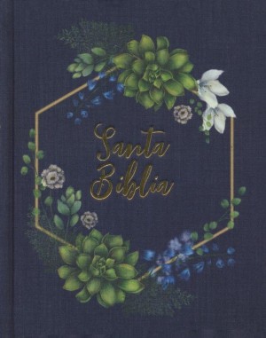 Biblia edición artística. Tapa dura entelada. Gris floral - NVI