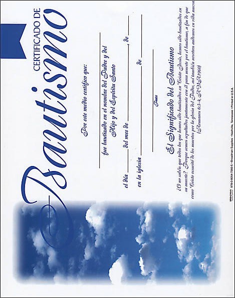Certificado a todo color - Bautismo