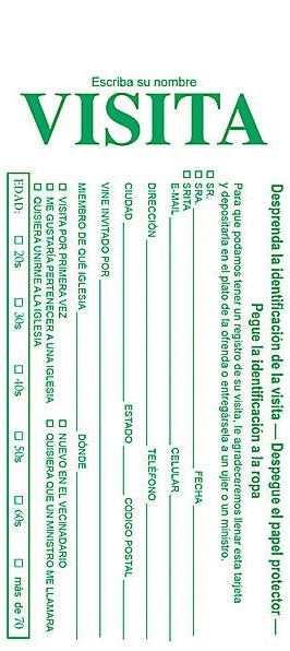 Tarjeta - Visita con etiqueta identificativa (pack de 100)