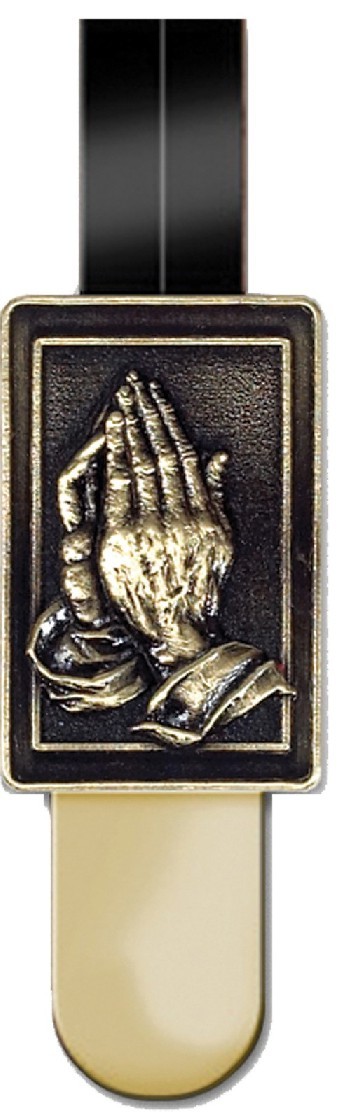 Marcador - Manos en oración en bronce