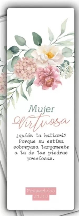 Marcador Mujer Virtuosa (Proverbios 31:10) (pack de 25)