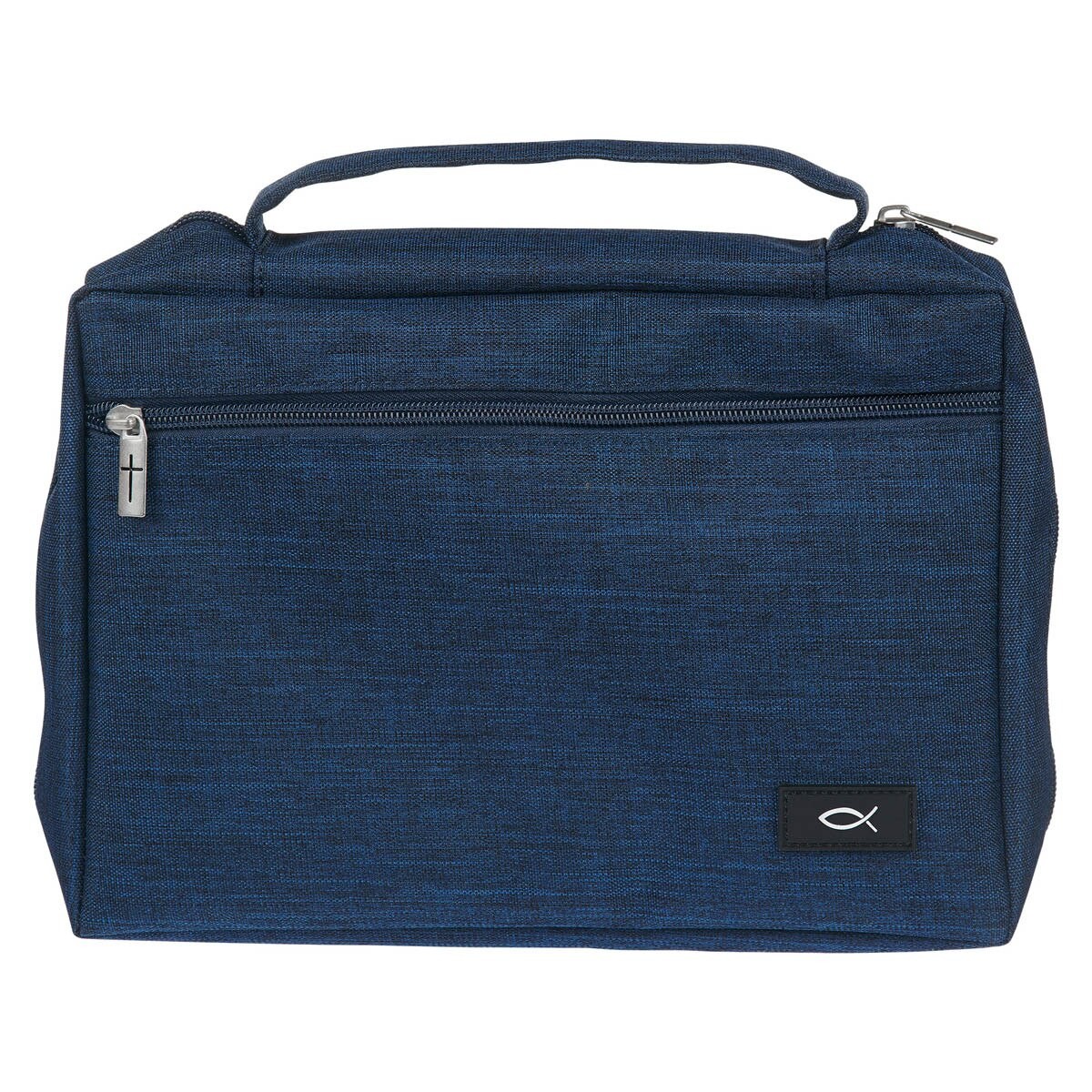 Funda para Biblia Pez. Lona. Azul marino - S