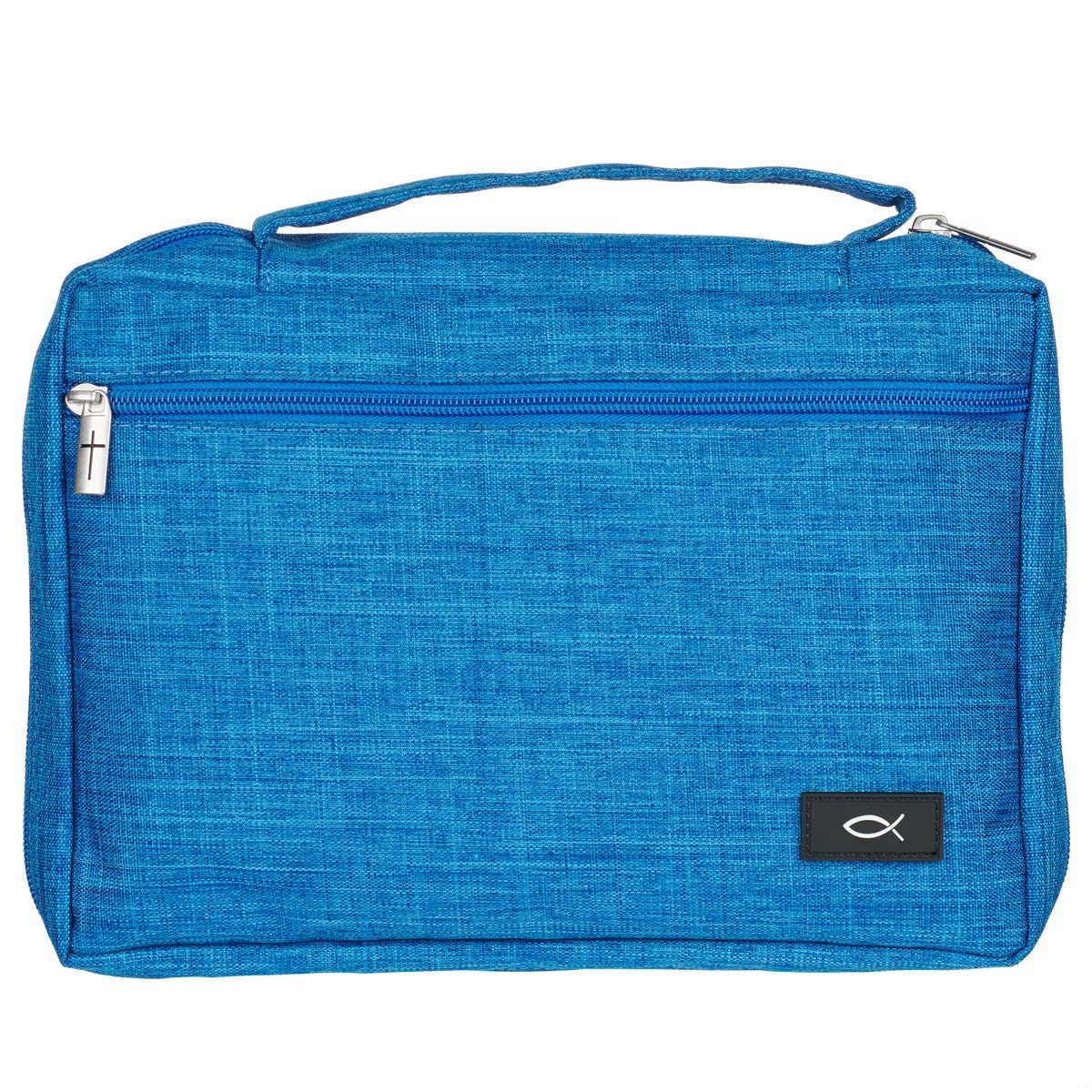 Funda para Biblia Pez. Lona. Azul - S