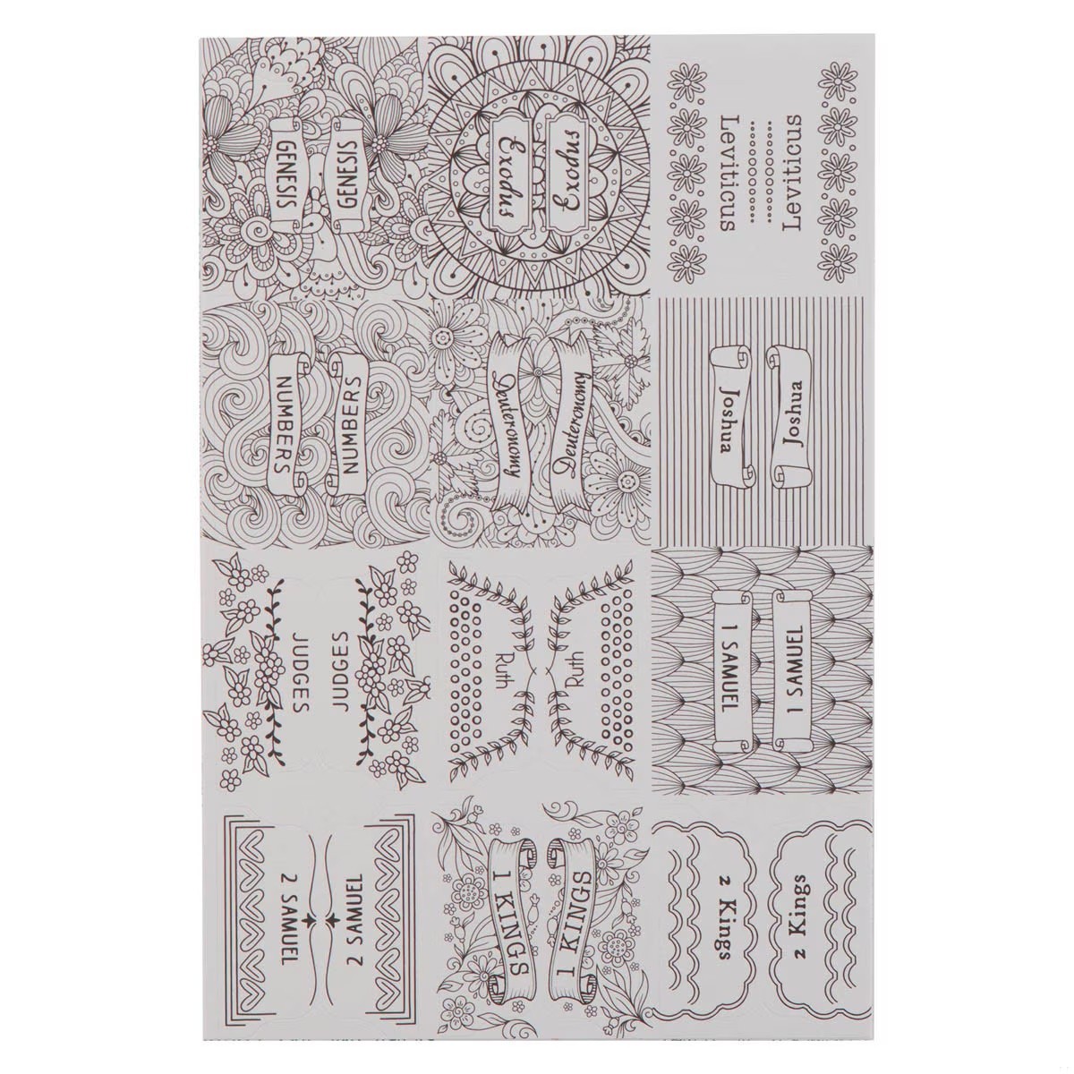 Índice adhesivo para Biblia. Coloreable (inglés)