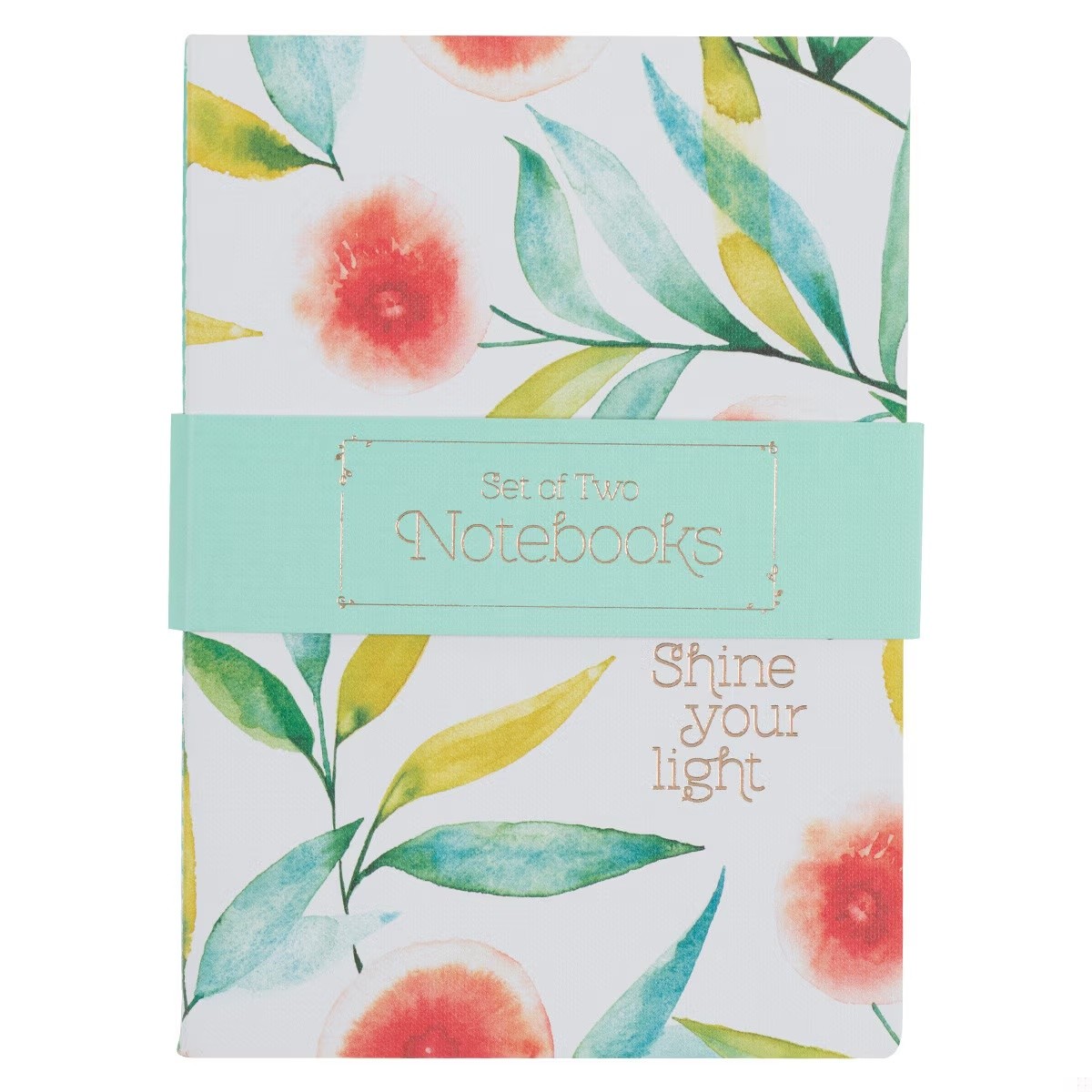 Juego de cuadernos Shine your light. Flores naranjas (pack de 2) (inglés)