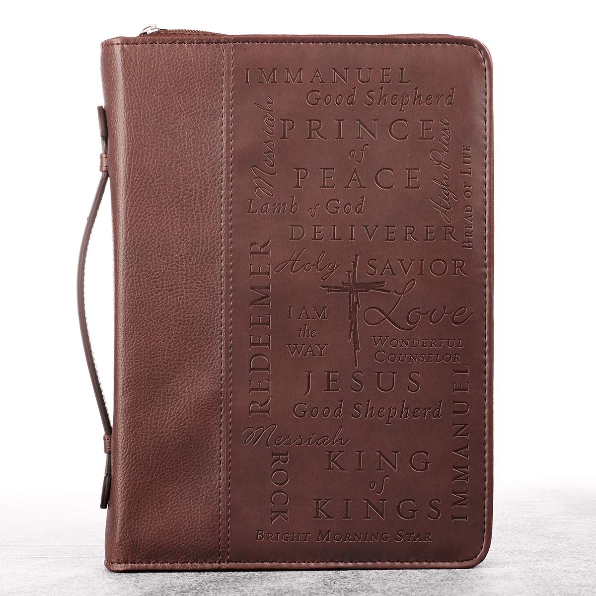 Funda para Biblia Names of Jesus. 2 tonos. Marrón - XL