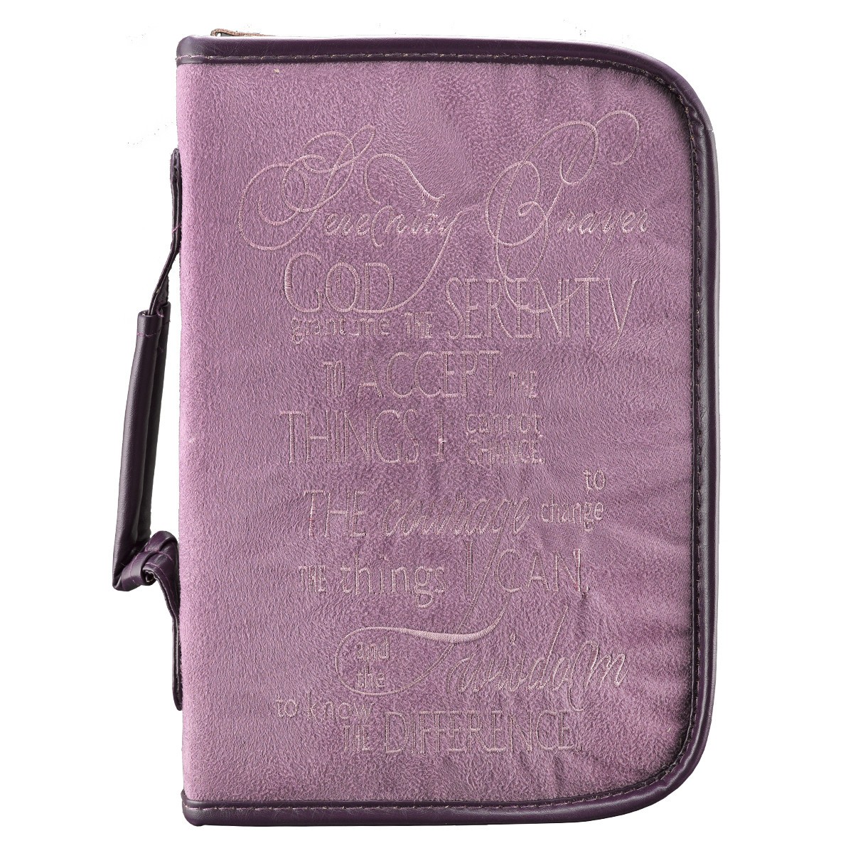 Funda para Biblia Serenity Prayer. Imitación ante. Violeta - L