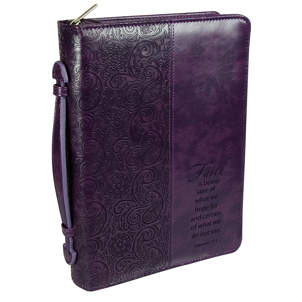 Funda para Biblia Hebreos 11:1. 2 tonos. Violeta - XL