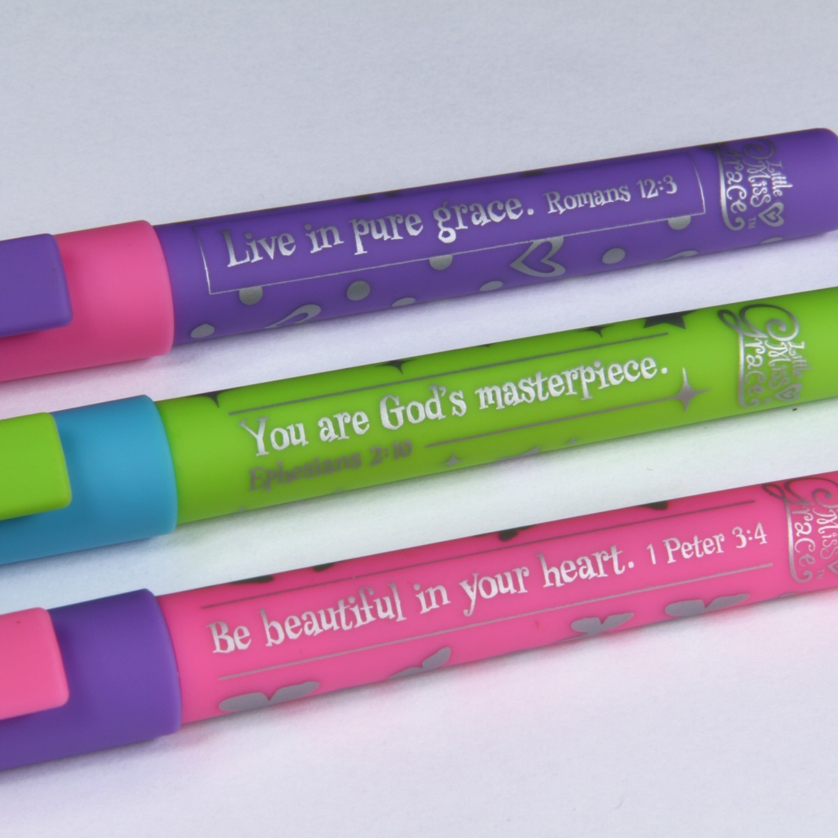 Bolígrafo Little Miss Grace con versículo. 3 modelos