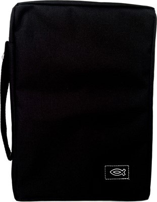 Funda para Biblia Pez. Poliester. Negro - XL