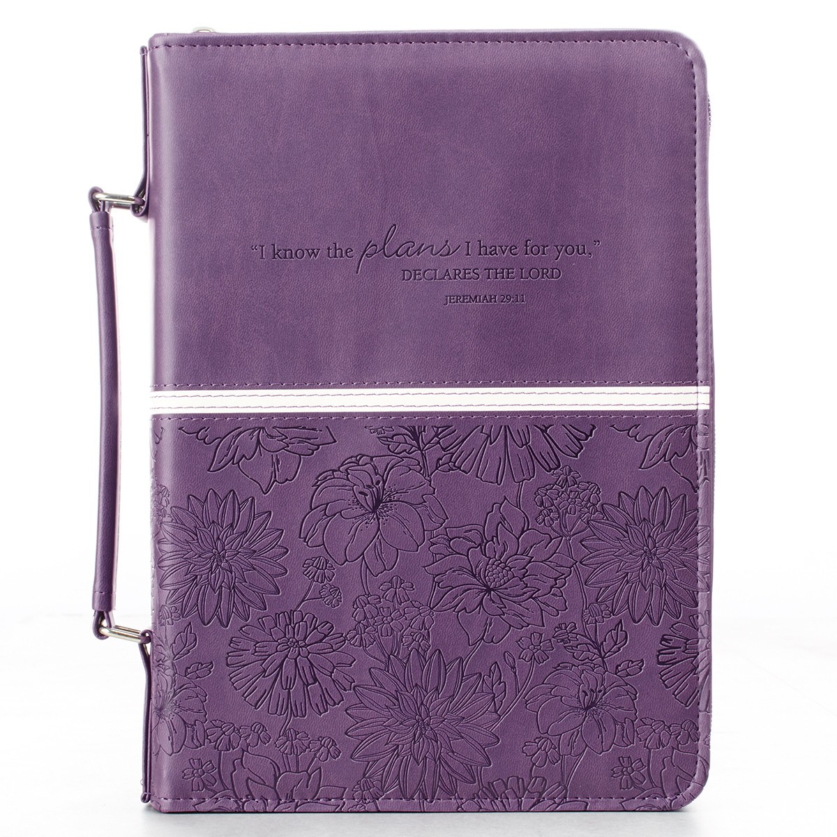 Funda para Biblia Jeremías 29:11. Imitación piel. Violeta - XL