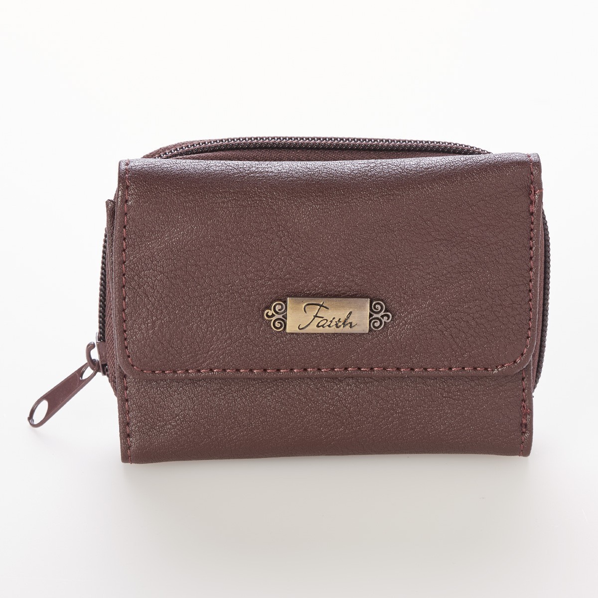 Monedero y billetera Faith. Imitación piel. Marrón