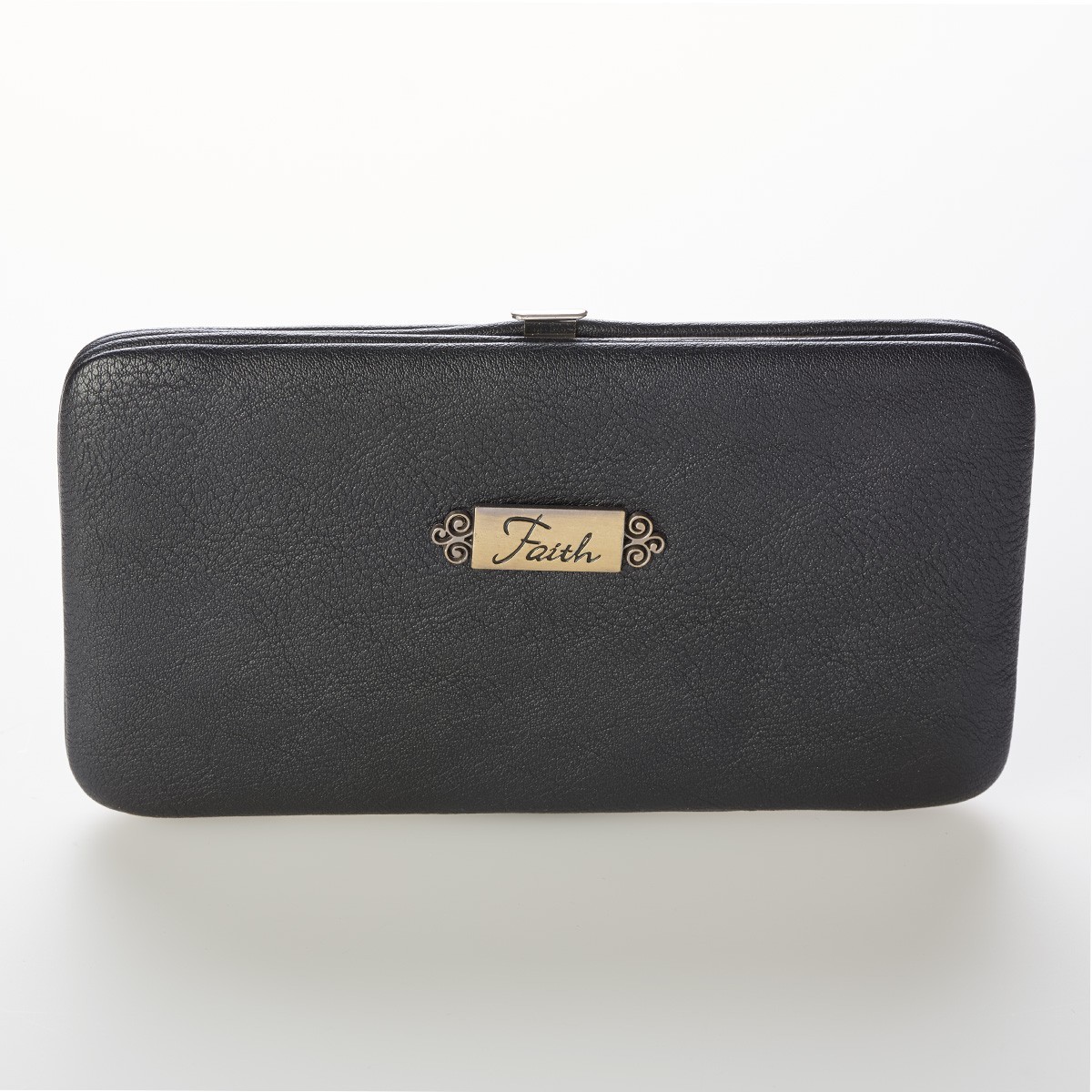 Monedero y billetera Faith. Línea ópera. Imitación piel. Negro