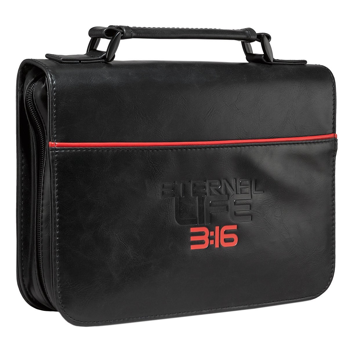 Funda para Biblia Eternal Life 3:16. Imitación piel. Negro - L