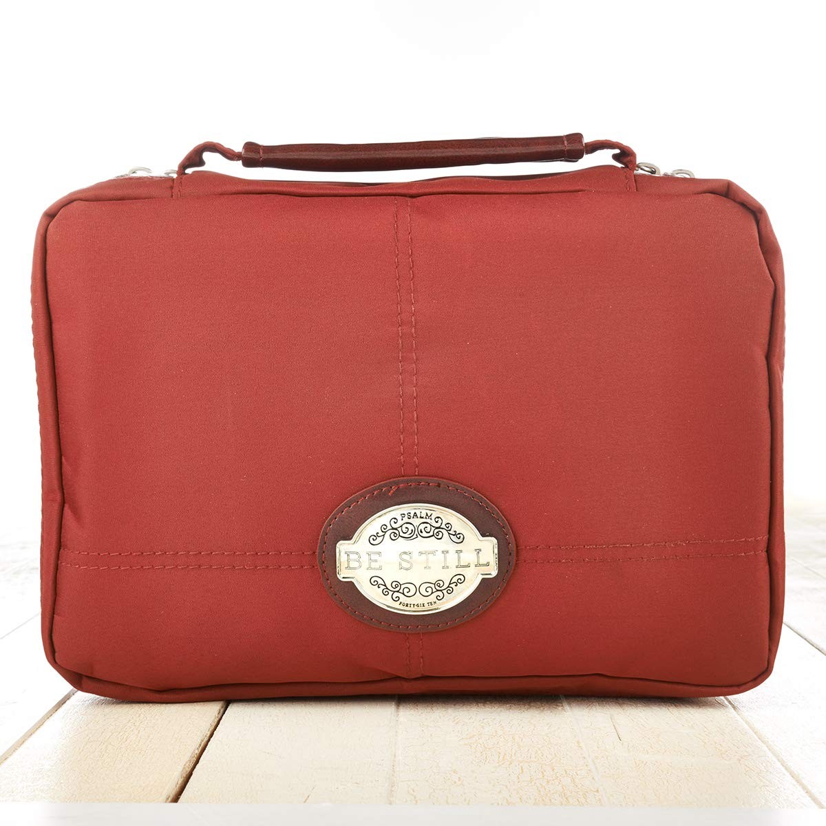 Funda para Biblia. Organizador de 2 pliegues. Microfibra. Rojo - XL