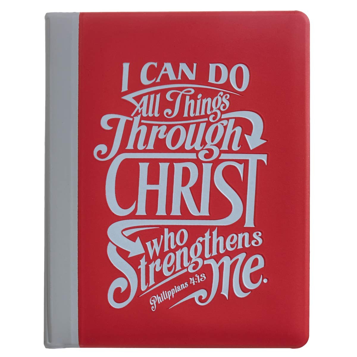 Álbum de fotos Filipenses 4:13. Plástico. Rojo y gris