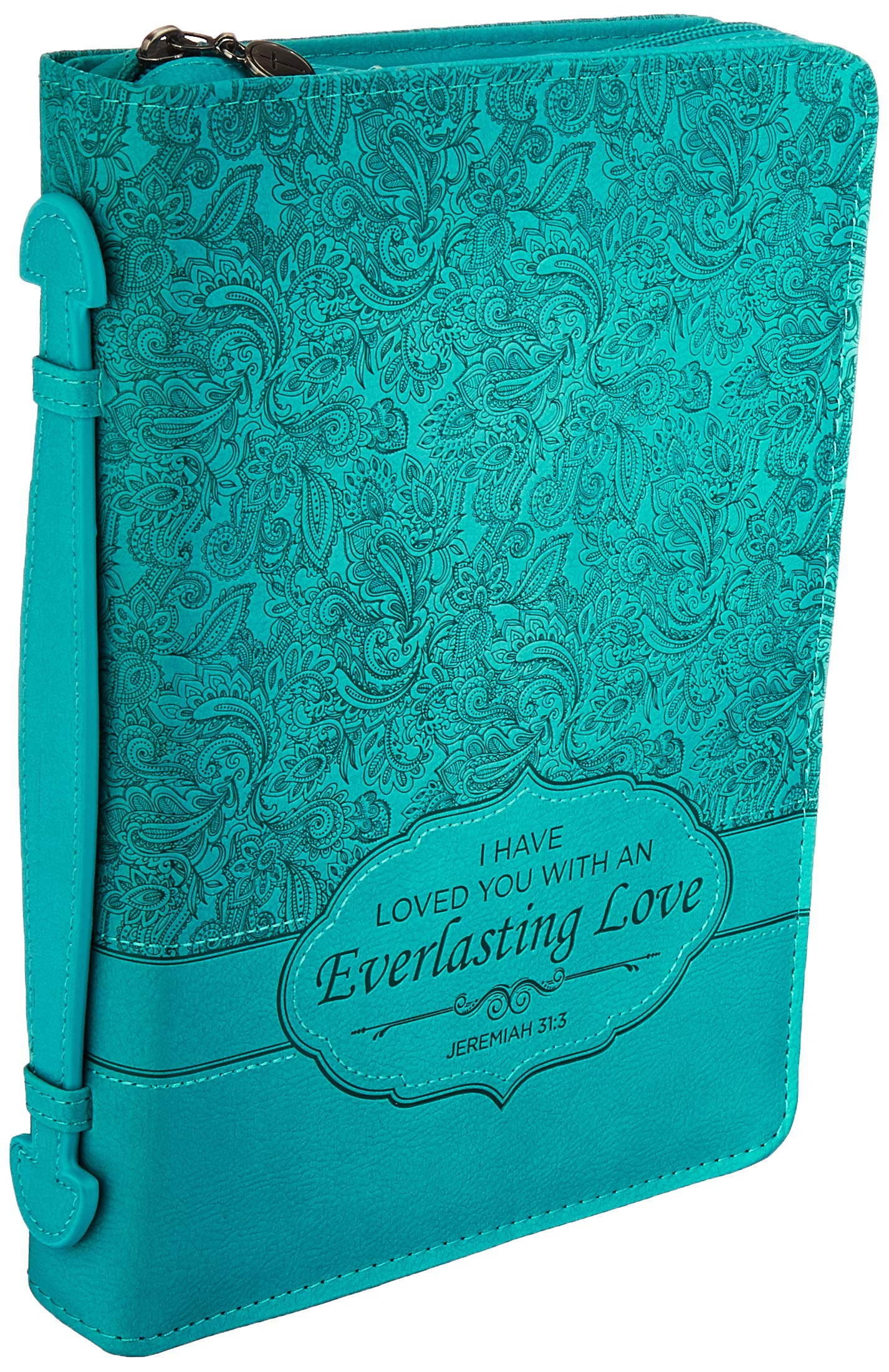 Funda para Biblia Jeremías 31:3. 2 tonos. Turquesa - L