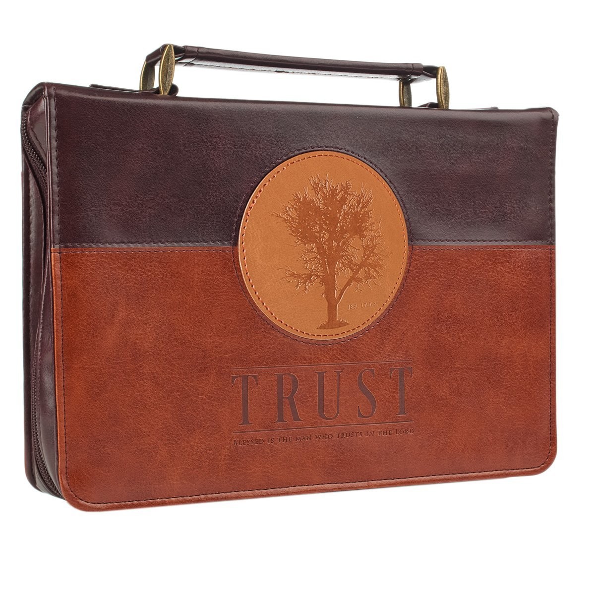 Funda para Biblia Trust. 2 tonos. Marrón - XL