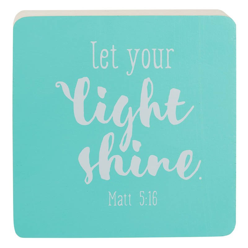 Bloque decorativo de madera Mateo 5:16