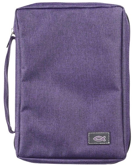 Funda para Biblia Pez. Poliester. Violeta (inglés) - S