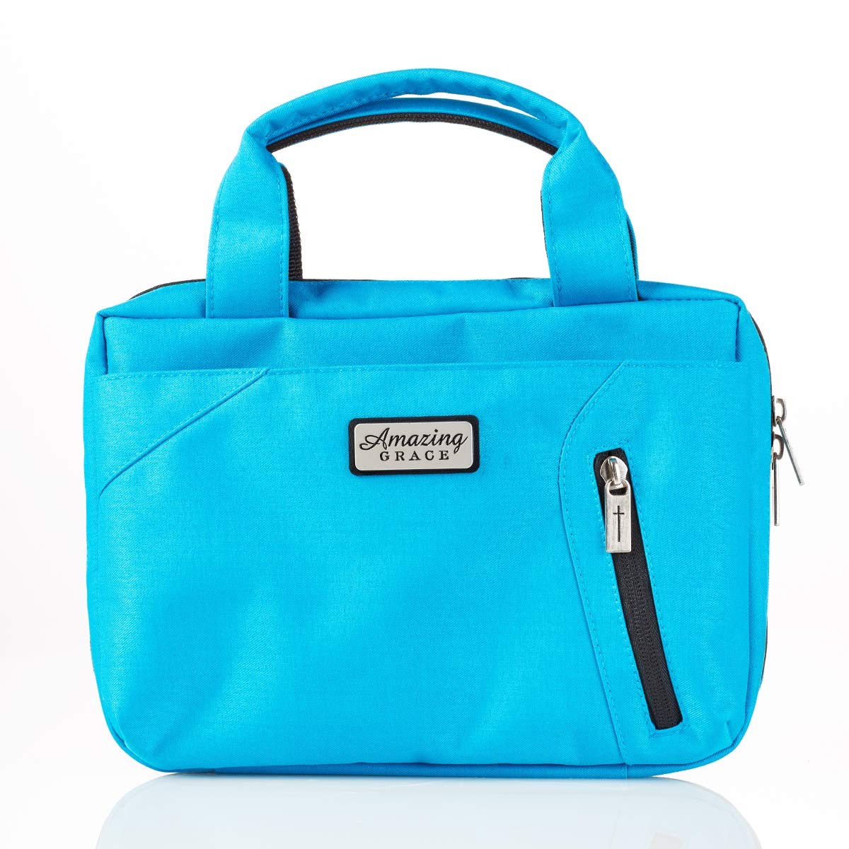 Funda para Biblia. Bolso Amazing Grace. Microfibra. Azul - L