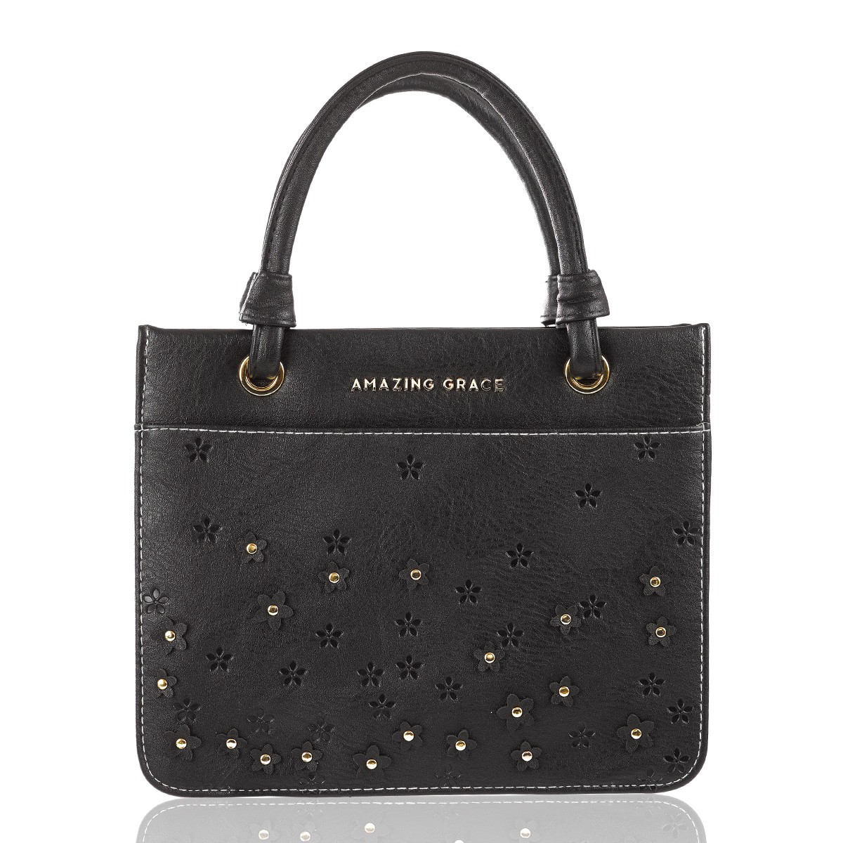 Funda para Biblia. Bolso Amazing Grace. Imitación piel. Negro - XL