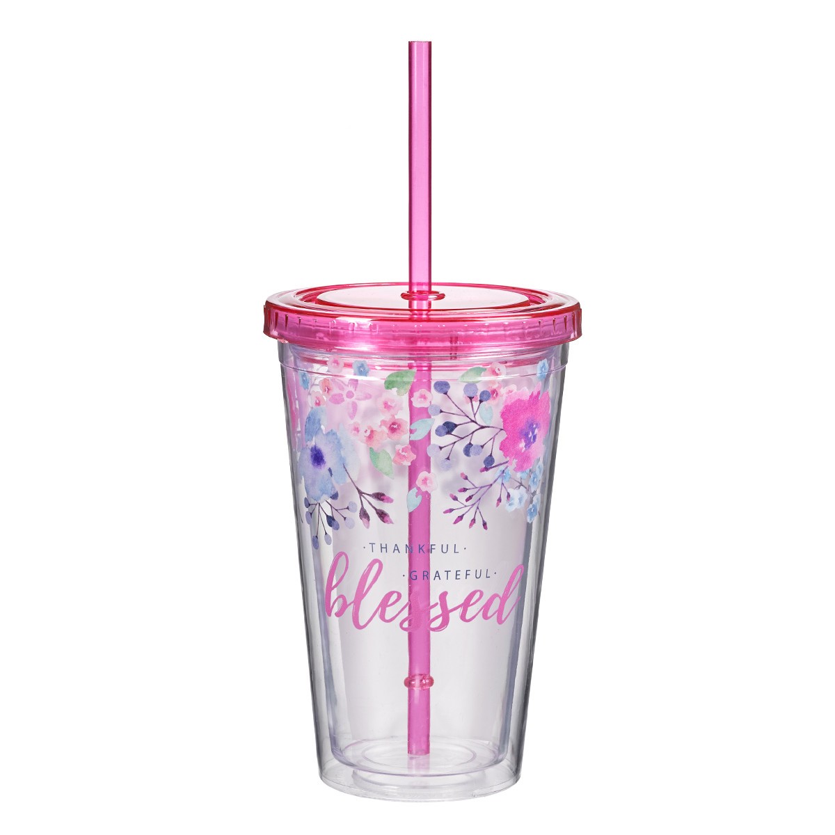 Botella Thankful, grateful, blessed. Plástico