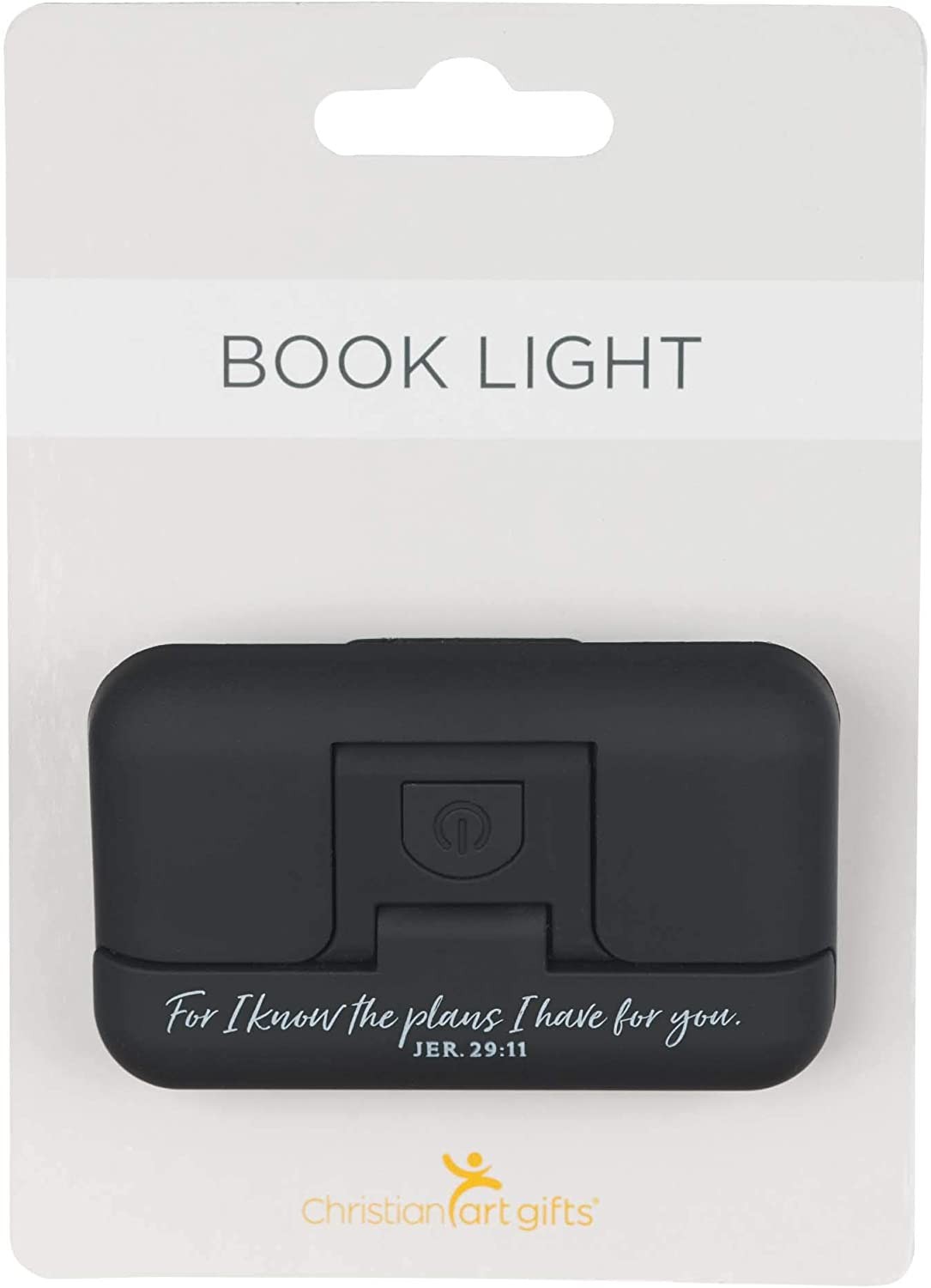 Luz de lectura con clip Jeremías 29:11. Negro (inglés)