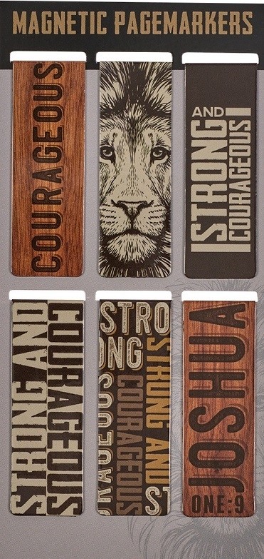 Juego de marcadores magnéticos Strong and courageous (Josué 1:9) (pack de 6) (inglés)