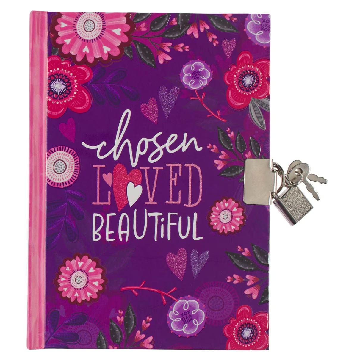 Diario Chosen loved beautiful. Tapa dura. Morado floral (inglés)