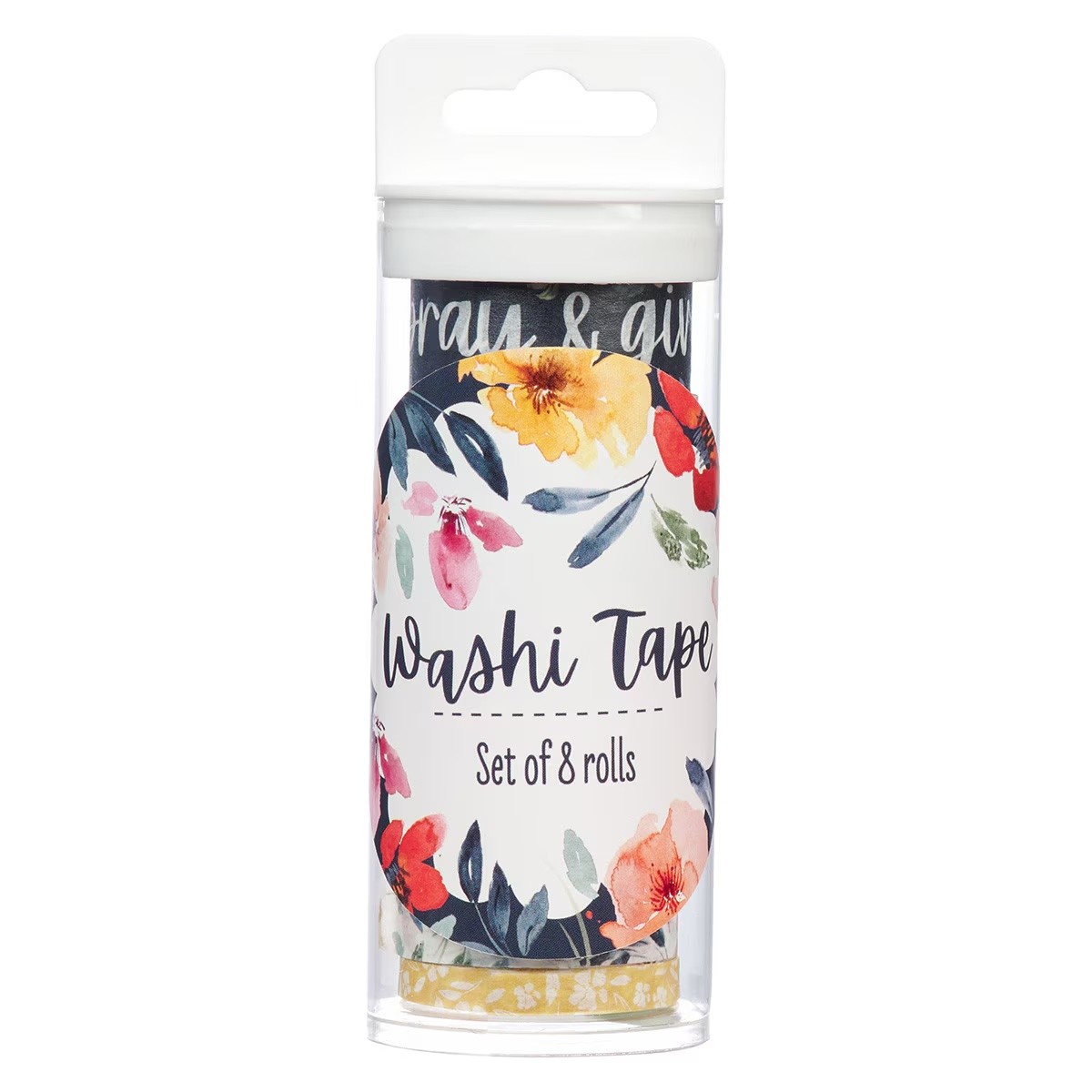 Cinta Washi Give thanks always (1 Tesalonicenses 5:16-17) (pack de 8) (inglés)