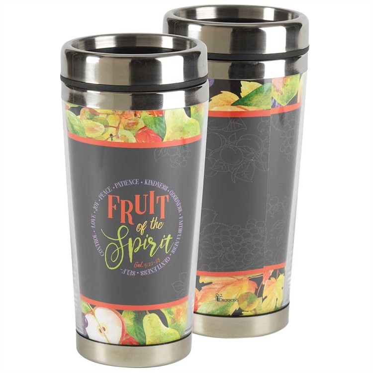 Botella térmica Gálatas 5:22-23. Acero inoxidable/plástico. Marrón