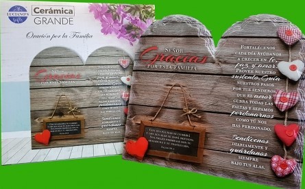 Placa/cuadro cerámica Señor, gracias por esta familia
