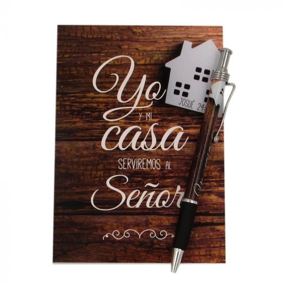 Libreta y bolígrafo Yo y mi casa (Josué 24:15)