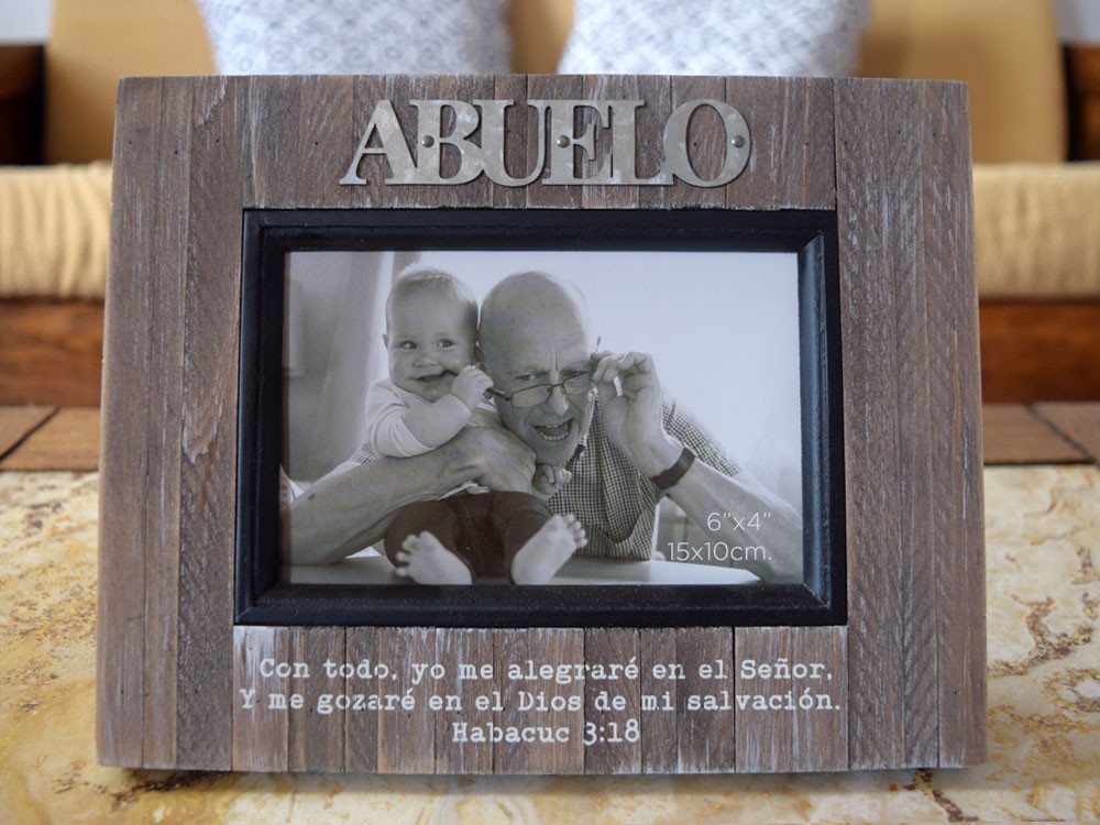 Portafotos Abuelo (Habacuc 3:18). Madera
