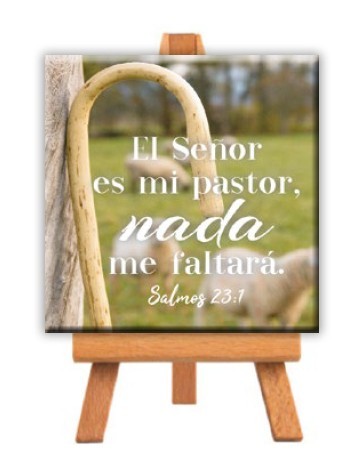Mini lienzo con caballete Pastor (Salmo 23:1)