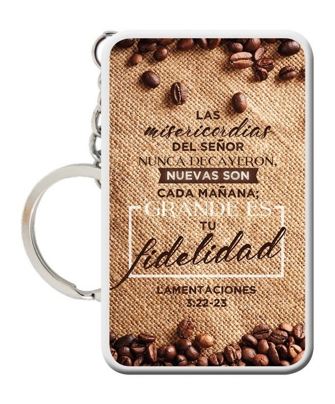 Llavero rectangular Fidelidad (Lamentaciones 3:22-23)